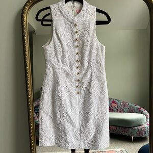 Lilly Pulitzer White Sheath Mini Dress Mock Neck